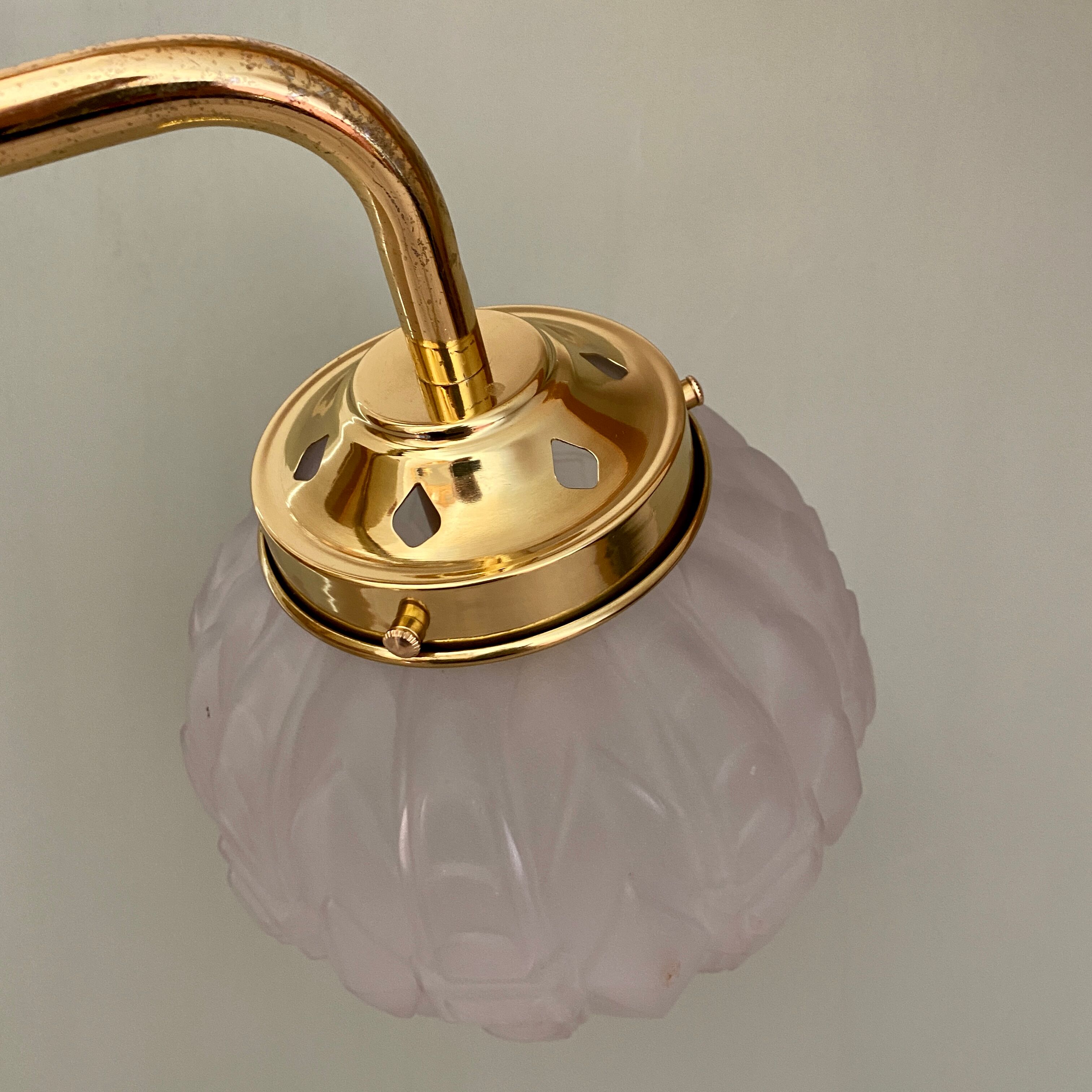 Vintage art deco glass globe elbow lamp