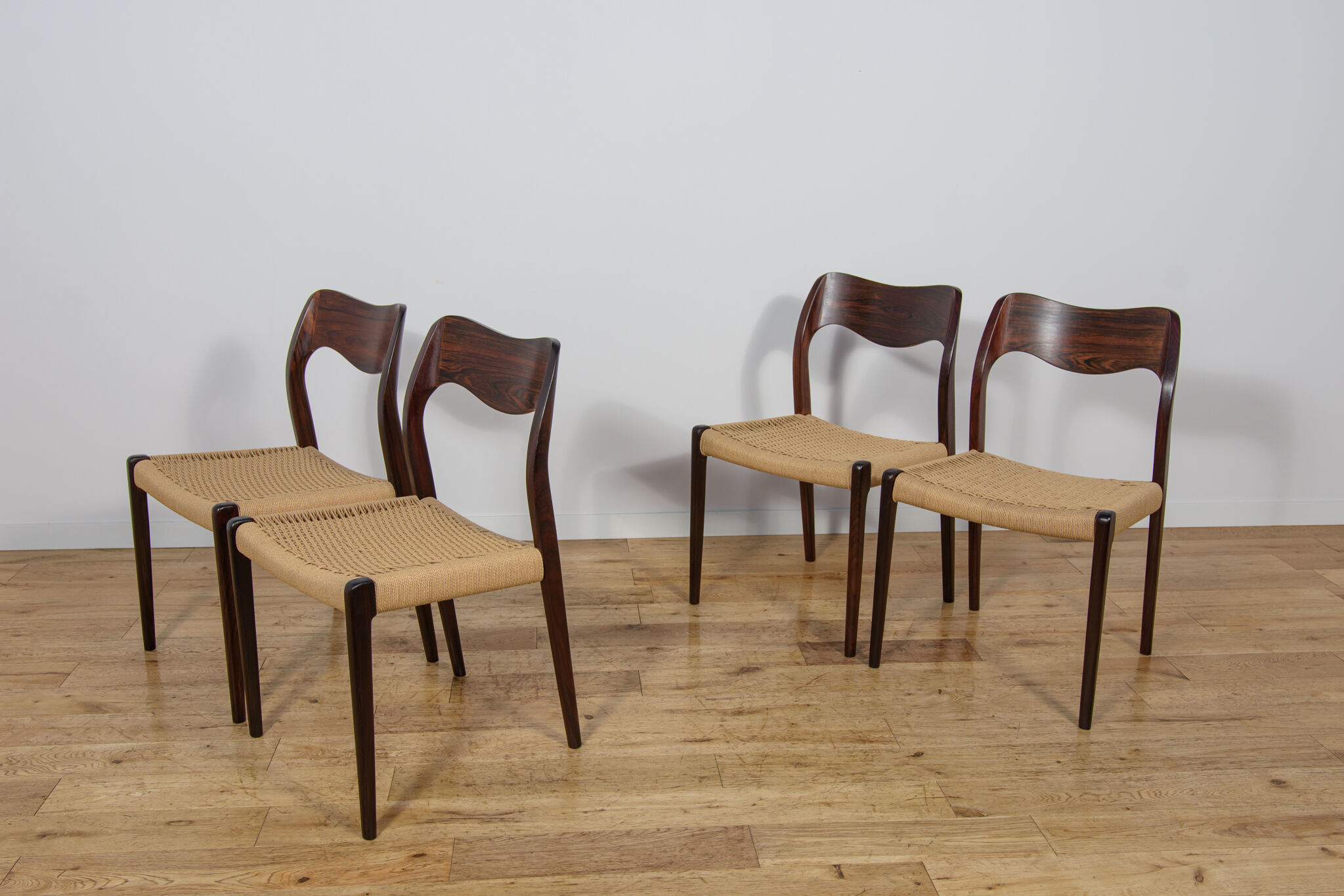 Chaises de salle à manger en palissandre modèle 71 de Niels Moller de J.L. Møllers, années 1960, ensemble de 4.