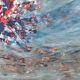 Huile sur toile originale suédoise – "Composition" par Keiko Ryu – Signée – Vintage et encadrée