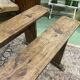 Paire de bancs de table de ferme fin XIXème en sapin
