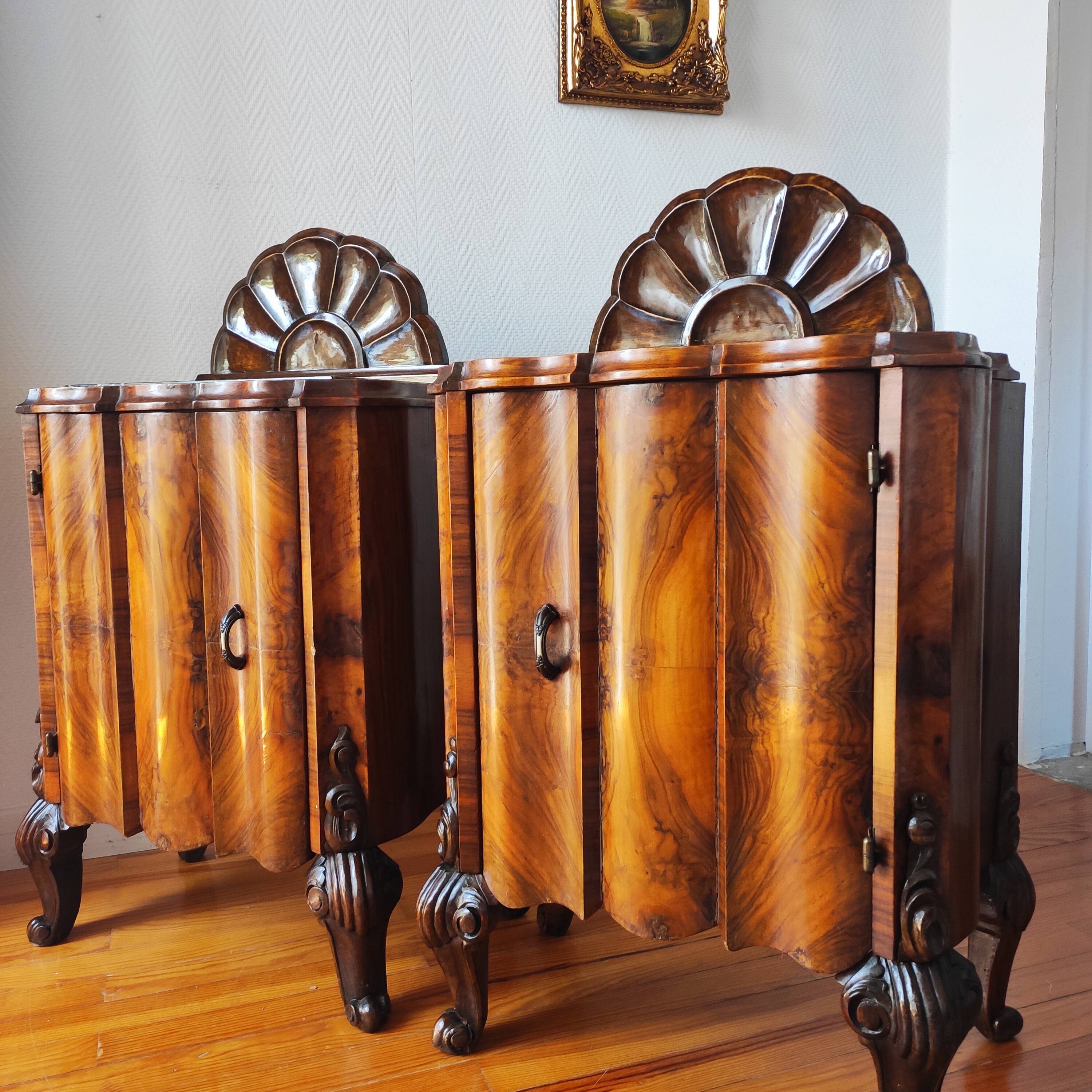 Pair of Italian Art Deco bedside tables