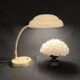 Desk lamp 50s 60s flexible brass metal beige vintage bedside casserole