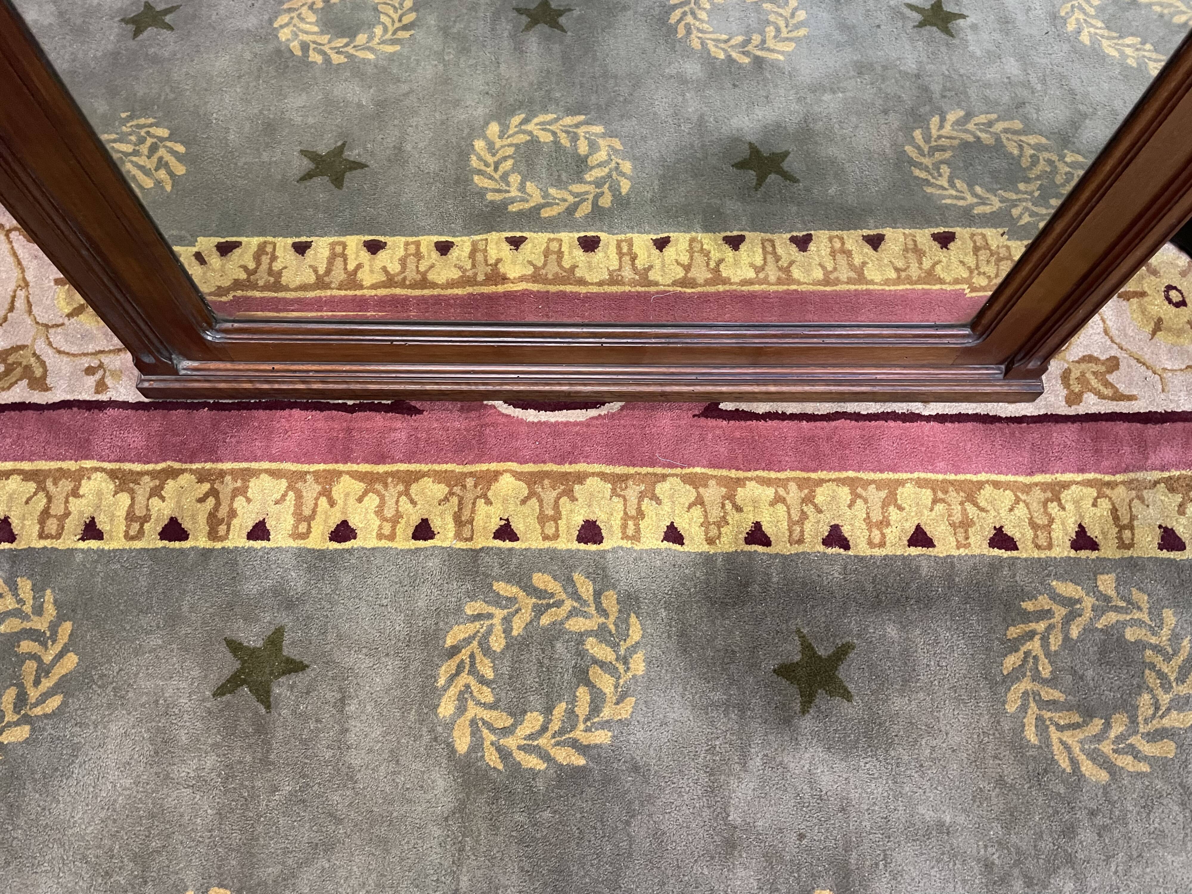 Mirror in walnut period art nouveau period, 190x85 cm