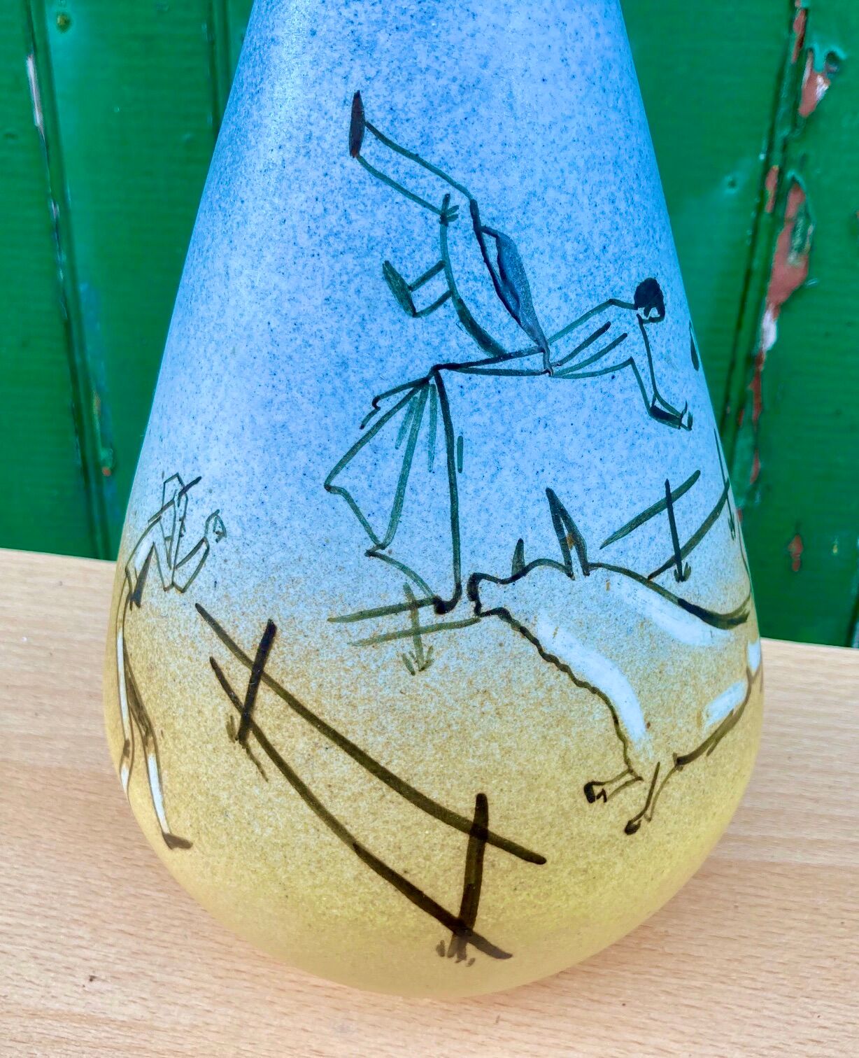 Ceramic vase - humorous -bullfighting -bullfighting