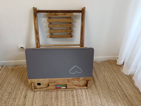 Pupitre d'écolier en bois enfant pliable ardoise