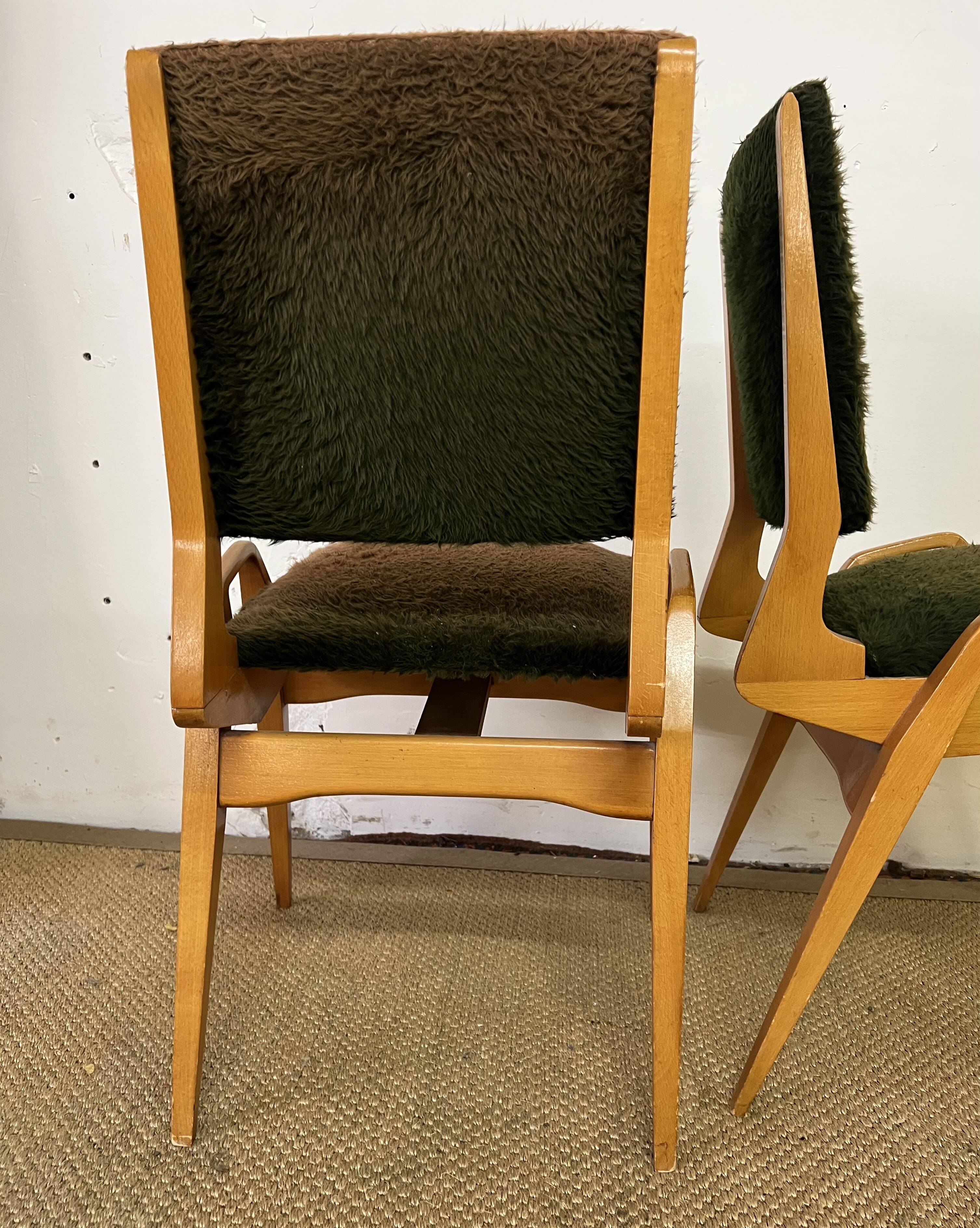 Paire de chaises vintage Maurice Pré des années 50