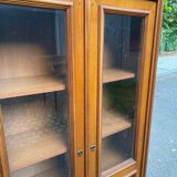 Vitrine Louis Philippe vintage en bois avec 2 portes
