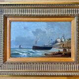 Tableau, Marine sur la côte d’Opale XIX siècle