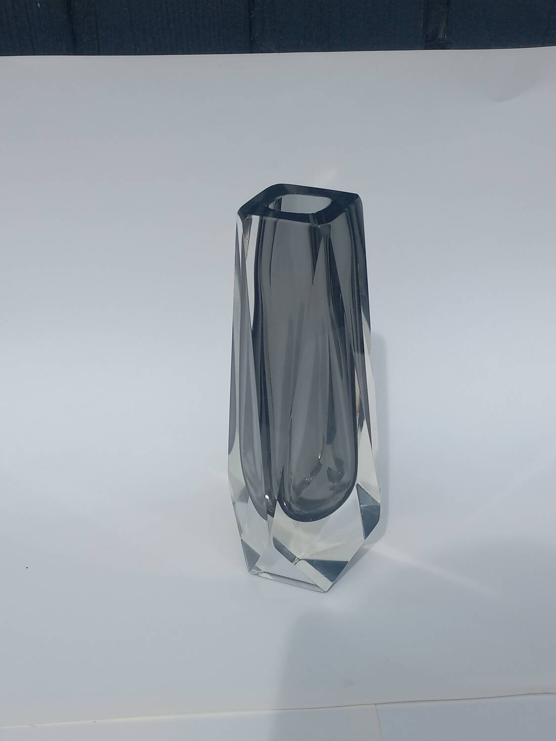 Faceted Murano Sommerso Vase by Flavio Poli