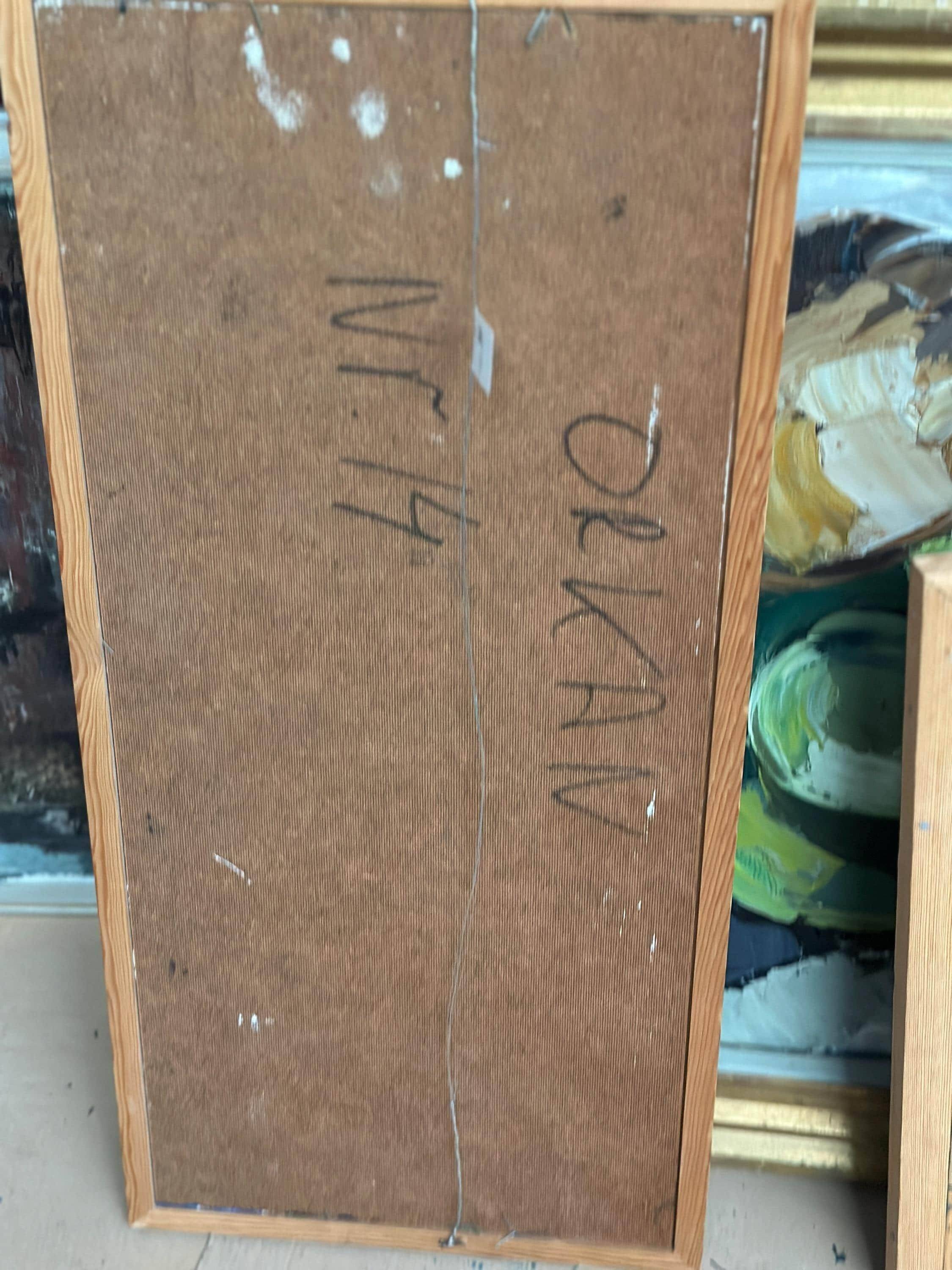 Huile sur panneau suédoise d'époque Mid Century – « Ouragan » par Hans Osswald – Vintage et encadrée – 35 × 74 cm (13,8" × 29,1")