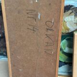 Huile sur panneau suédoise d'époque Mid Century – « Ouragan » par Hans Osswald – Vintage et encadrée – 35 × 74 cm (13,8" × 29,1")