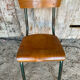 Vintage mullca style metal green chair + wooden seat and backrest