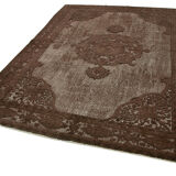 Handmade Carved Anatolian 1970s 215 cm x 292 cm Brown Carpet