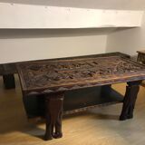 Carved Senegalese coffee table