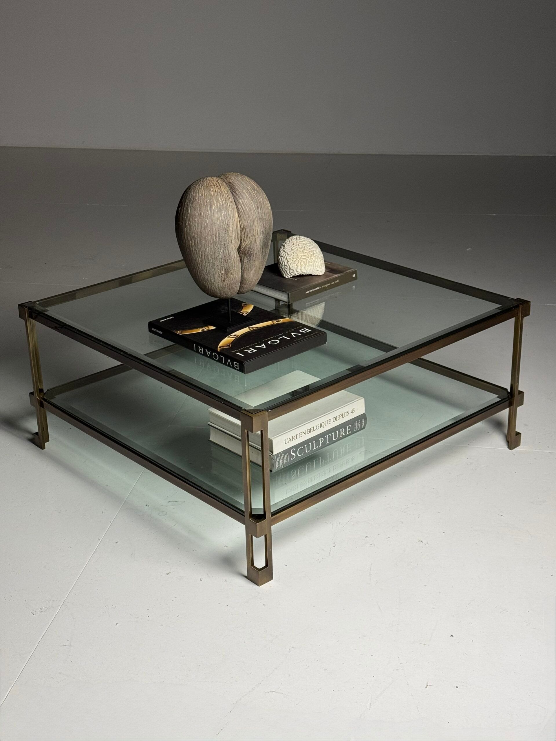 Table basse en verre vintage
