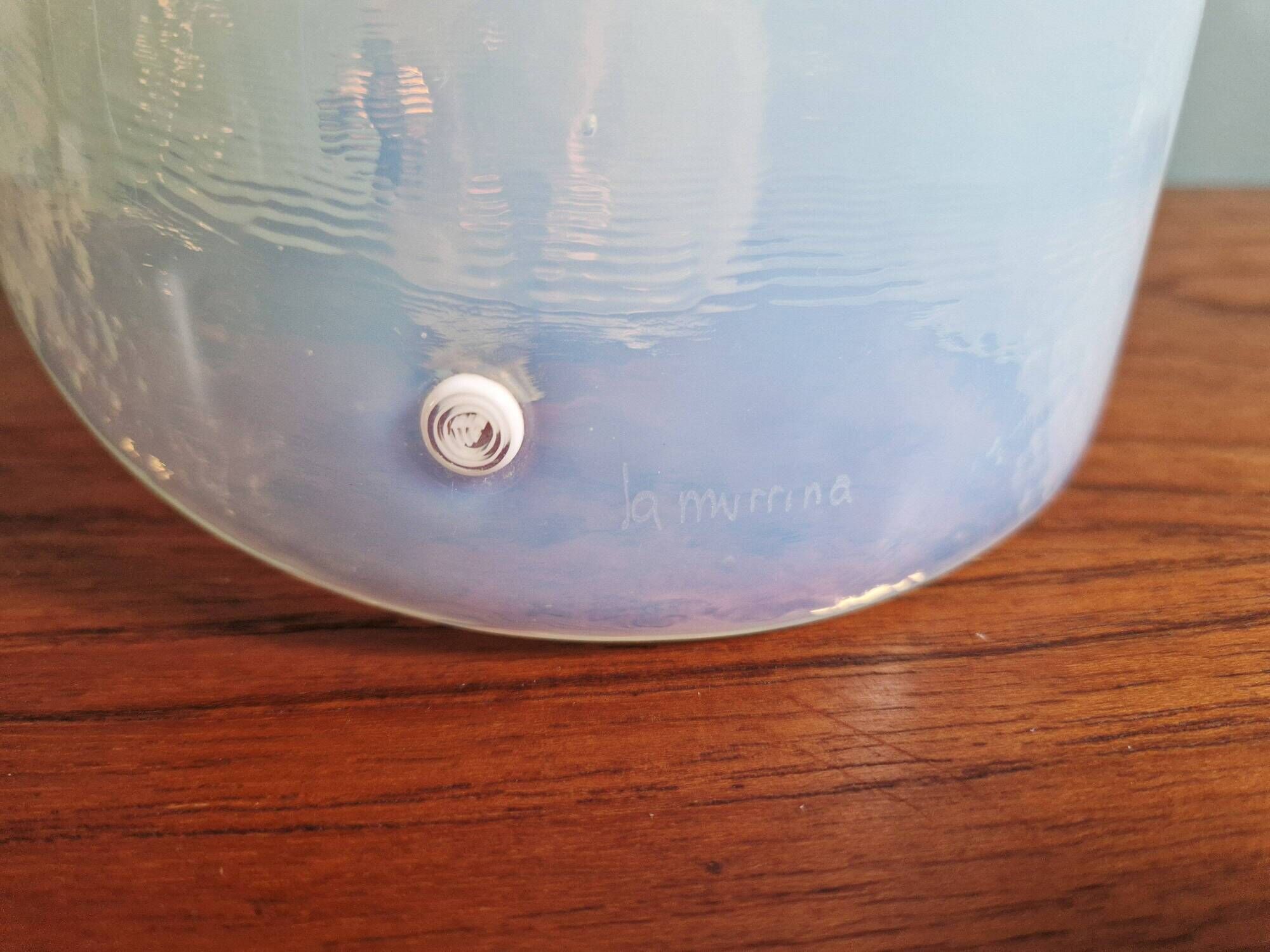 Opalescent glass spiral lamp from Murano, La Murrina, 1970-80.
