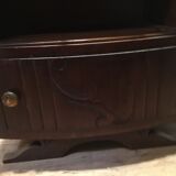 Bedside solid oak and beige marble