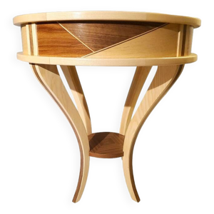 Guéridon petite table bois ronde