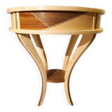 Pedestal table - small round table in wooden marquetry