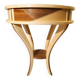 Guéridon - petite table ronde en marqueterie bois