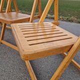 Set of 4 Folding Chairs in Wood and Plywood