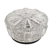 Round ceiling lamp in molded glass relief