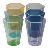 Lot de six verres « Esagonali » de Venini Murano, créés par Carlo Scarpa
