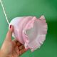 Suspension globe vintage en opaline blanche et rose
