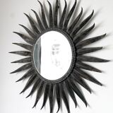 Mirror Sun 51x51cm black metal