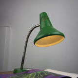 Adjustable Desk Lamp in Green Painted Metal and Chrome-Plated Spiral Arm from TEP, 1970s