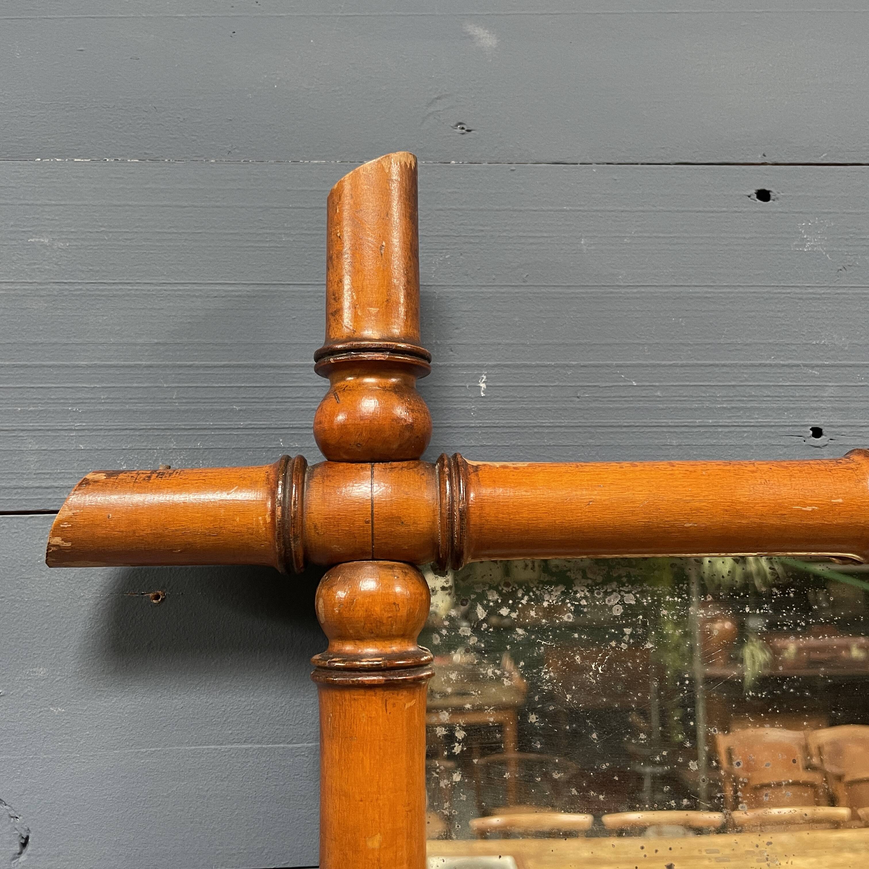 Antique faux bamboo mirror from France