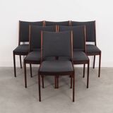 Ensemble de six chaises en palissandre, design danois, années 1960, designer : Johannes Andersen