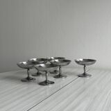6 coupelles sur pied en inox style Letang Remy
