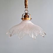 Art Deco pendant light in fluted transparent glass, 1920s-30s.