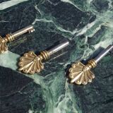 Flamed mahogany enfilade with sea green marble in Empire style.