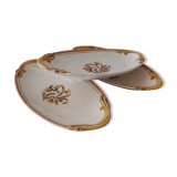 Set of 3 raviers Creil and Montereau pattern Carnations