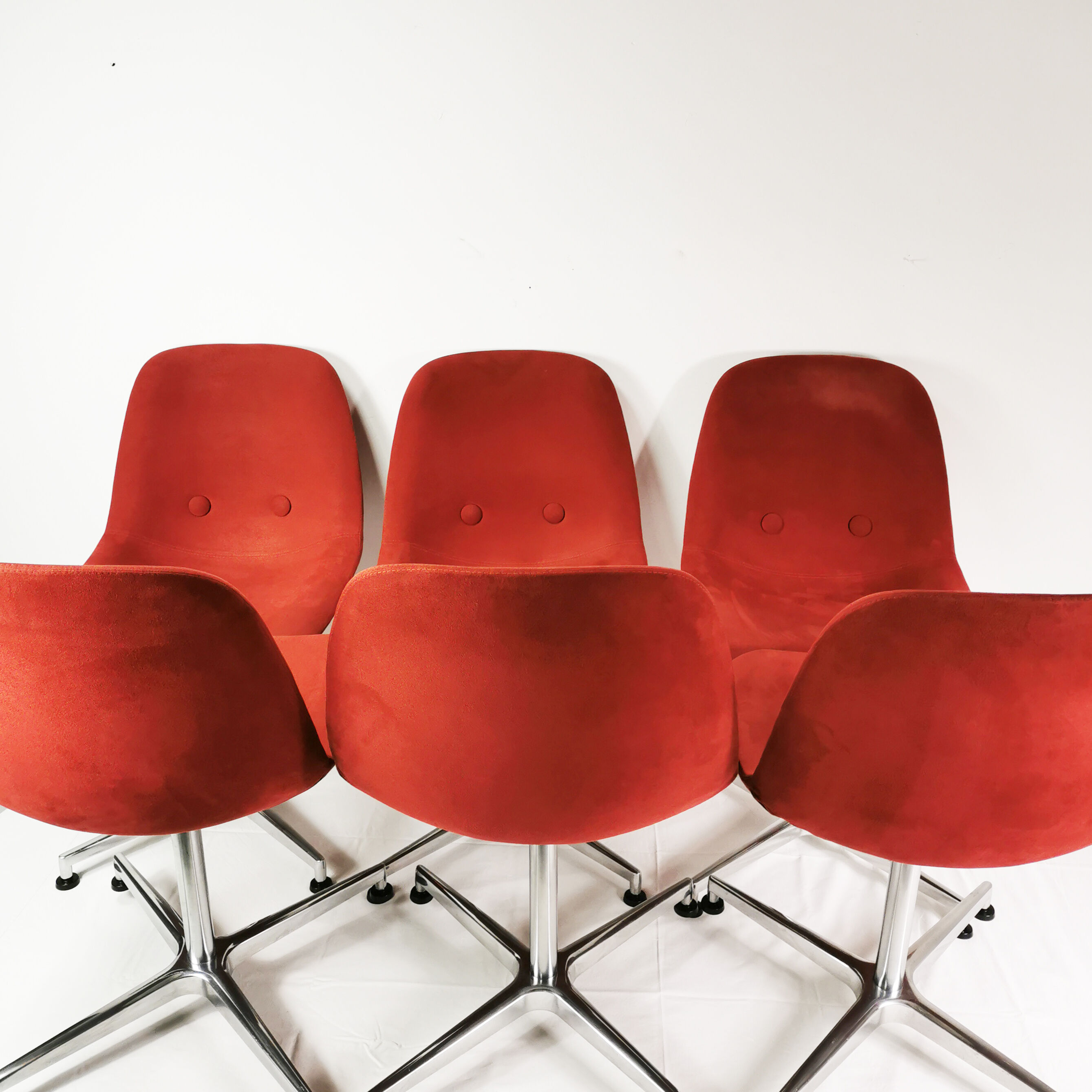Set of 6 chairs "Eyes", designed by J.Foersom & P.Hiort-Lorenzen, for Erik Jorgensen, Denmark