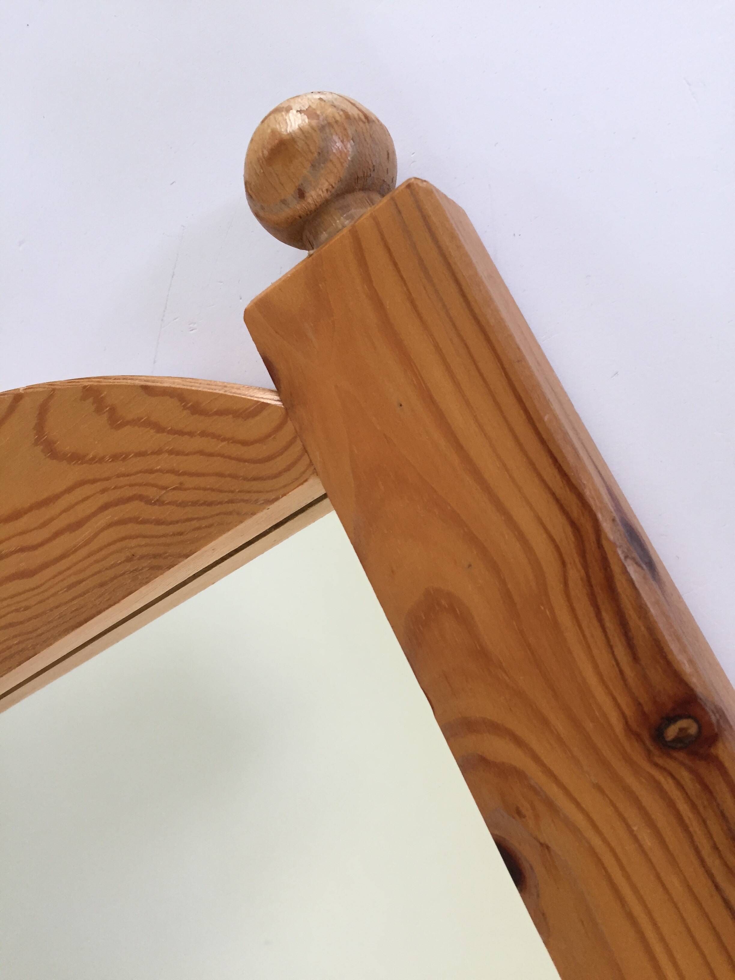 Miroir mural pin massif vintage
