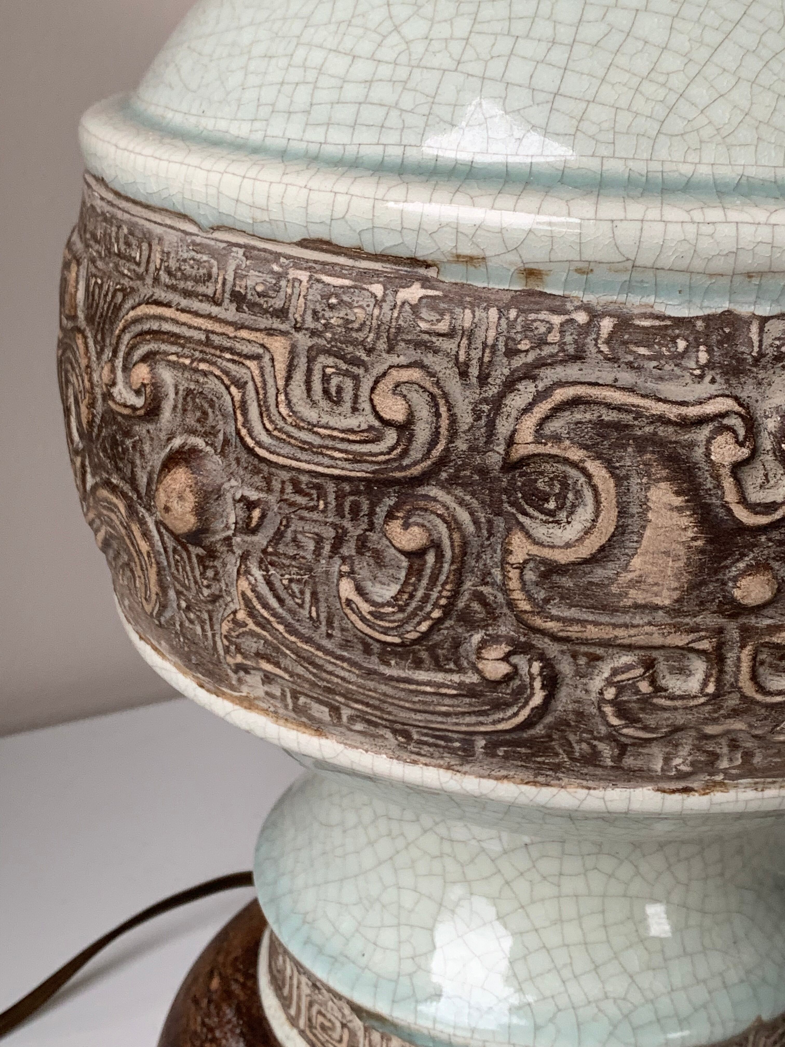 Vintage ceramic foot lamp