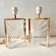 Pair of Lucite and gilded table lamps, Italy 1970.