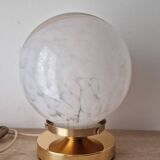 White Clichy Glass Globe Touch Lamp
