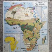 Carte scolaire vintage mdi: Afrique-Europe économique.