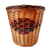 Cache pot en rotin années 70