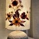 Large vintage 1960-70 chamotte ceramic ball lamp, dried flower lampshade