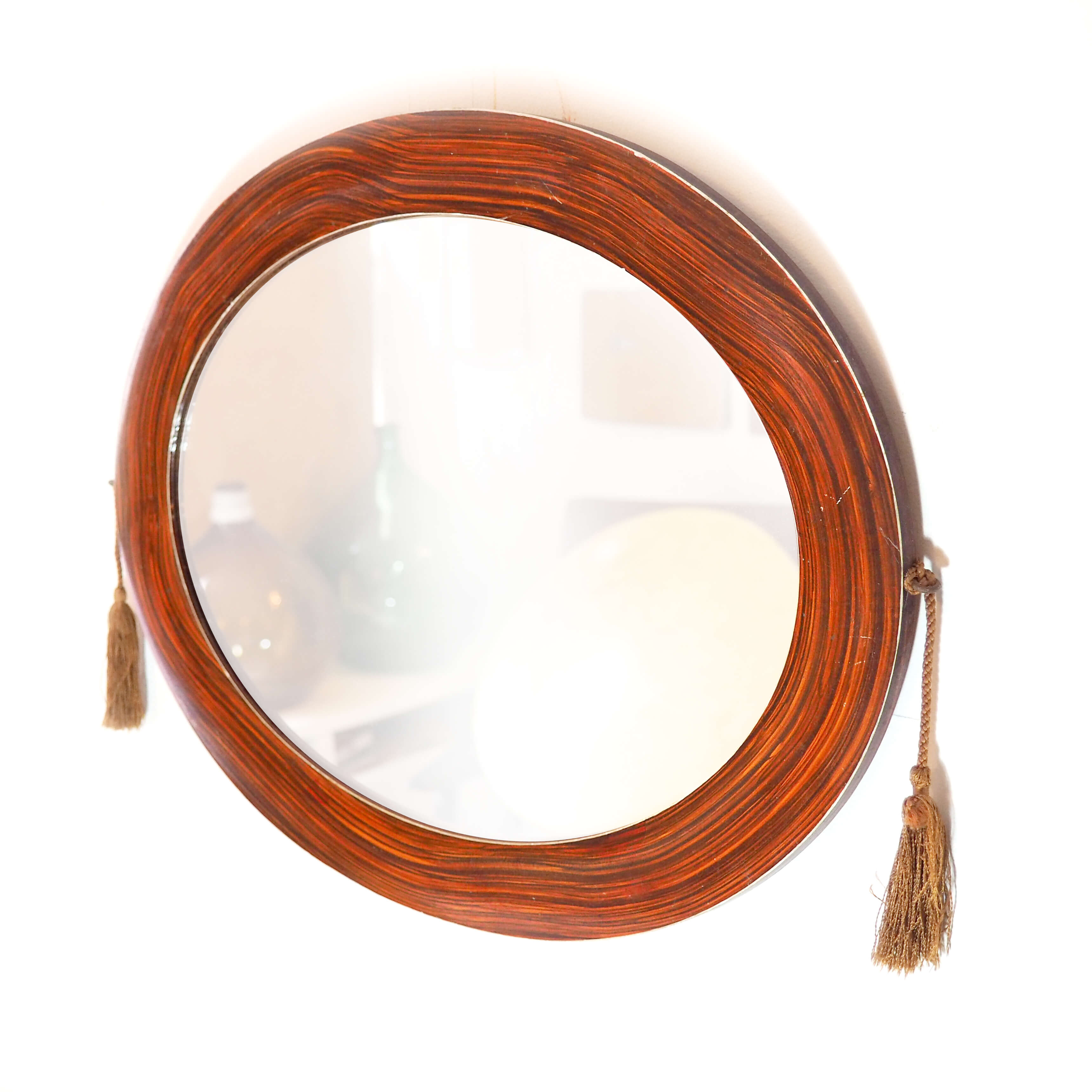 Miroir ovale à pompons