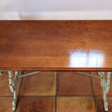 Bistro dining table - wood and wrought iron