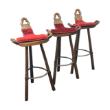 Trois tabourets de bar espagnols vintage