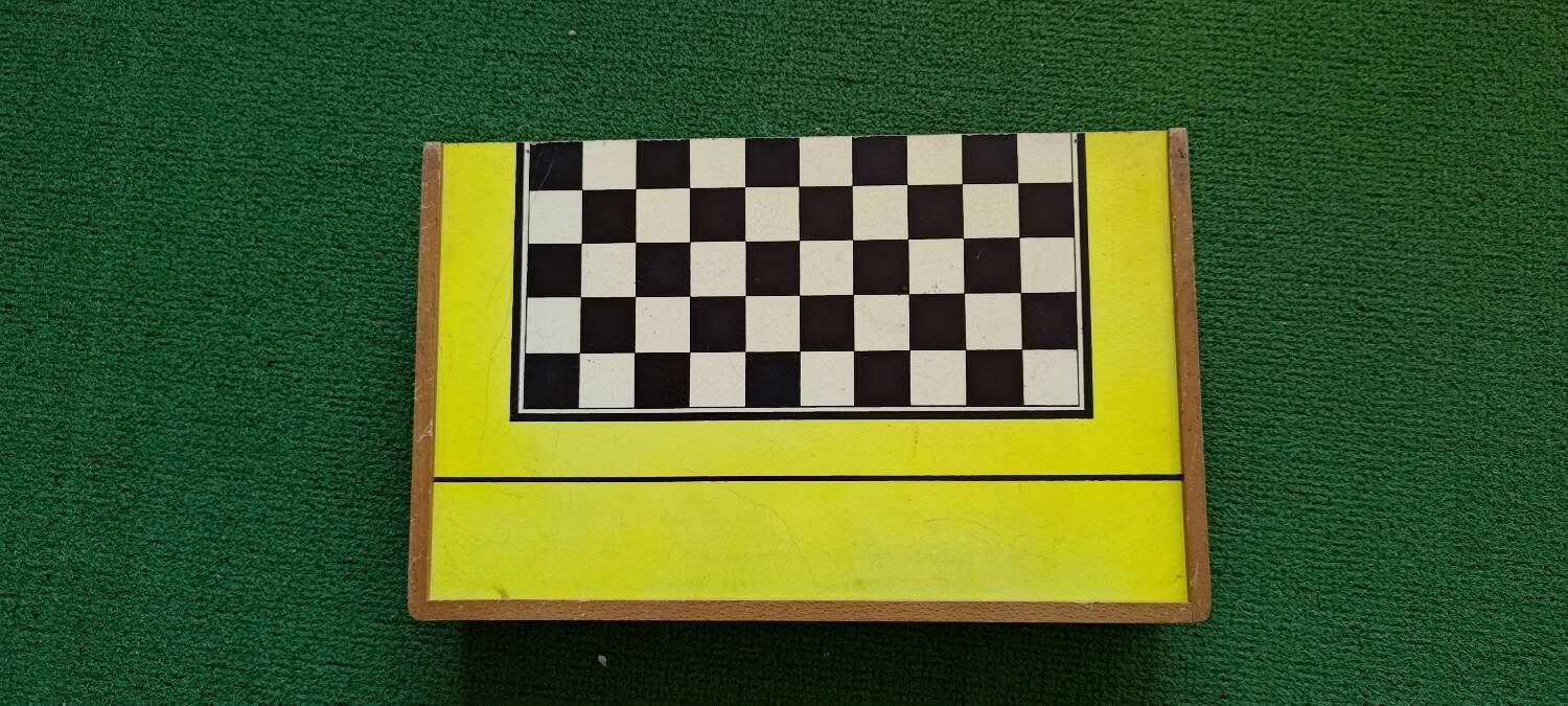 Vintage wooden checkers and backgammon set