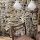 Pair of vintage white glass pendant lamp in the shape of a vintage globe