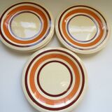Set of 6 Vintage Earthenware Dessert Plates